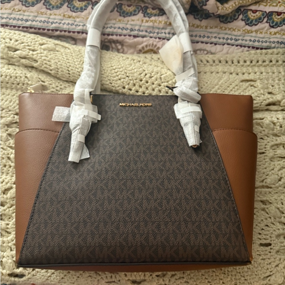 Michael Kors Brown and Tan Shoulder Bag with Elegant Design
